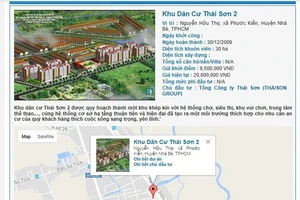 Dự án khu dân cư Thái Sơn 2 công bố sẽ hoàn thành vào cuối năm 2009 nhưng đến nay vẫn còn nằm trên giấy 