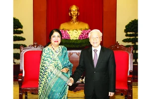 Tổng Bí thư Nguyễn Phú Trọng tiếp Chủ tịch Quốc hội Bangladesh Shirin Shamin Chaudhury thăm chính thức Việt Nam