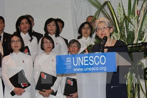 Tổng giám đốc UNESCO Irina Bokova phát biểu tại cuộc triển lãm 