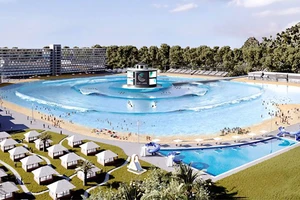 Xây bể bơi tạo sóng nhân tạo cao 2,4m