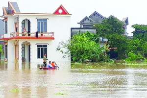 Nước ngập tại xã Thiệu Dương (TP Thanh Hóa, tỉnh Thanh Hóa). Ảnh: DUY CƯỜNG