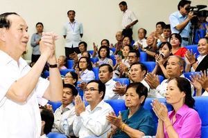 Chủ tịch nước Trần Đại Quang trong một lần tiếp xúc cử tri TPHCM. Ảnh: Việt Dũng 