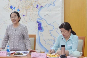 Phó Bí thư Thành ủy TPHCM Võ Thị Dung phát biểu tại buổi làm việc. Ảnh: KIỀU Phong