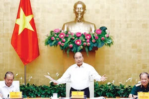 Thủ tướng Nguyễn Xuân Phúc phát biểu tại hội nghị Ảnh: TTXVN