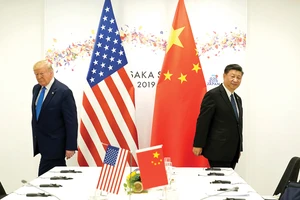 Tổng thống Mỹ và Chủ tịch Trung Quốc trong một cuộc đàm phán bên lề Hội nghị thượng đỉnh G20 ở Nhật Bản tháng 6-2019