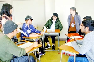 Một lớp học hỗ trợ du học sinh tại Trường Sagami Koyokan