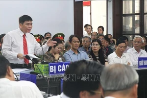 Bị cáo Trần Vũ Hải trả lời chủ tọa phiên tòa. Ảnh: TTXVN