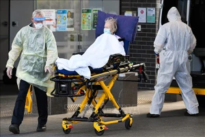 Nhân viên y tế chuyển bệnh nhân nhiễm COVID-19 tới bệnh viện ở Melbourne, Australia, ngày 30-7-2020. Ảnh: AFP/TTXVN