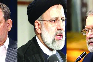 Các ứng viên tổng thống Iran: Eshaq Jahangiri, Ebrahim Raisi và Ali Larijani (từ trái qua phải)