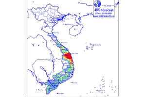 Mưa lớn ở khu vực từ Thừa Thiên - Huế đến Khánh Hòa