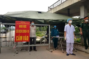Một chốt kiểm soát dịch Covid-19 trên địa bàn huyện Thuận Thành, Bắc Ninh
