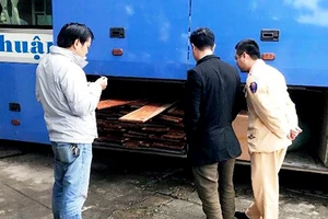 Tổ công tác Trạm CSGT Phú Lộc phát hiện 1,5m³ gỗ sơn huyết do xe khách 81B-004.76 vận chuyển trái phép