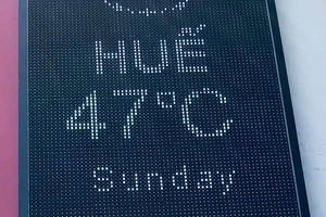 Nắng nóng đạt mức 47 độ C tại TP Huế.