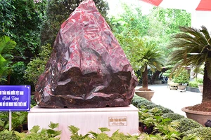 Khối đá Saphia nặng 14 tấn của Kiểm toán Nhà nước trao tặng tỉnh Thừa Thiên-Huế