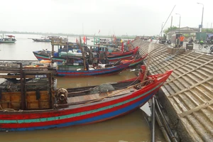 Khu vực cảng cá Cửa Sót ở xã Thạch Kim, huyện Lộc Hà, tỉnh Hà Tĩnh