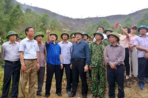 Phó Thủ tướng Vương Đình Huệ thị sát kiểm tra tình hình chữa cháy rừng tại huyện Đức Thọ