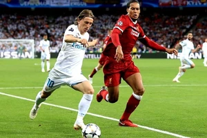 Luka Modric cùng Real Marid đánh bại Liverpool ở chung kết năm 2018.