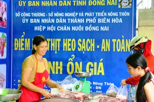 Một điểm bán thịt heo bình ổn giá ở TP Biên Hòa (Đồng Nai)