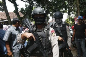 Cảnh sát chống khủng bố Indonesia. Ảnh: EPA/TTXVN