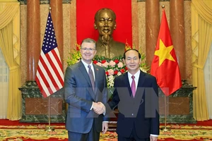 Chủ tịch nước Trần Đại Quang tiếp ngài Daniel Kritenbrink, Đại sứ Đặc mệnh toàn quyền Hoa Kỳ tại Việt Nam đến trình Quốc thư nhân dịp đảm nhận nhiệm kỳ công tác mới. Ảnh: TTXVN