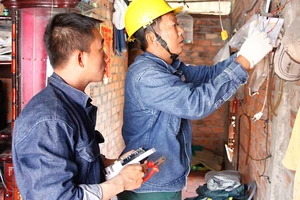 Đoàn viên thanh niên Tổng công ty Điện lực TPHCM tham gia sửa điện giúp dân