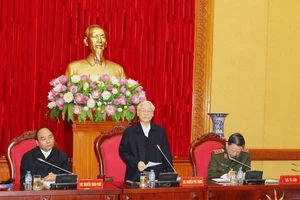 Tổng Bí thư Nguyễn Phú Trọng phát biểu tại phiên họp. Ảnh: TTXVN