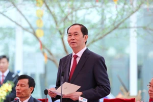 Chủ tịch nước Trần Đại Quang phát biểu tại ngày hội. Ảnh: TOQUOC.VN