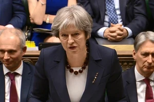 Thủ tướng Anh Theresa May phát biểu hôm 14-3. Ảnh: AFP