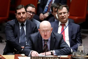 Ông Vassily Nebenzia, đại sứ Nga tại LHQ. Ảnh: REUTERS