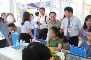 Quang cảnh Lễ khai trương Trung tâm Báo chí Fesstival Huế 2018. Ảnh: TTXVN