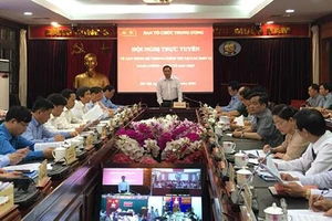 Hội nghị trực tuyến về xây dựng hệ thống chính trị tại các đơn vị hành chính - kinh tế đặc biệt do Ban Tổ chức Trung ương tổ chức chiều 23-4. Ảnh: VOV