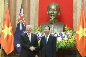 Chủ tịch nước Trần Đại Quang và Toàn quyền Australia Peter Cosgrove tại cuộc hội đàm. Ảnh: VGP