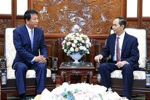 Chủ tịch nước Trần Đại Quang tiếp Đại sứ đặc biệt Việt - Nhật Sugi Ryotaro đang có chuyến thăm và làm việc tại Việt Nam. Ảnh: TTXVN