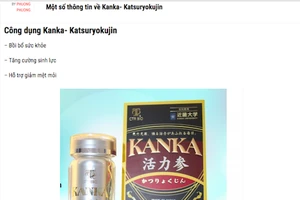 Sản phẩm Kanka - Katsuryokujin của Công ty TNHH Khang Lạc Mỹ có dấu hiệu vi phạm quy định về quảng cáo