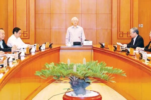 Tổng Bí thư, Chủ tịch nước Nguyễn Phú Trọng phát biểu chỉ đạo cuộc họp Ảnh: TTXVN
