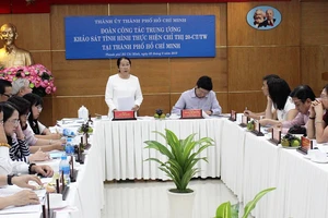 Phó Bí thư Thành ủy TPHCM Võ Thị Dung phát biểu tại buổi làm việc