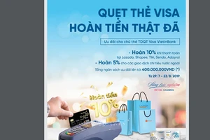 Hoàn đến 2 triệu đồng cho chủ thẻ Tín dụng Quốc tế Visa VietinBank