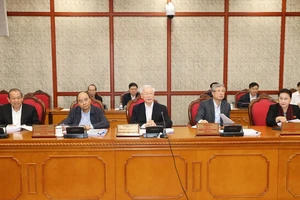 Tổng Bí thư, Chủ tịch nước Nguyễn Phú Trọng phát biểu chỉ đạo buổi làm việc với Ban Thường vụ Tỉnh ủy Thừa Thiên - Huế. Ảnh: TTXVN