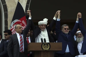Tổng thống Ashraf Ghani trong lễ tuyên thệ nhậm chức. Ảnh: AP