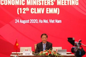 Bộ trưởng Bộ Công Thương Trần Tuấn Anh đại diện đoàn Việt Nam tại CLMV EMM 12. Ảnh: PV