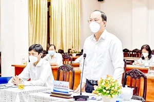 Phó Bí thư Thành ủy TPHCM Nguyễn Hồ Hải phát biểu tại buổi sơ kết. Ảnh: THÁI PHƯƠNG