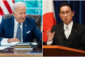 Tổng thống Mỹ Joe Biden và Thủ tướng Nhật Bản Fumio Kishida. Ảnh: REUTERS