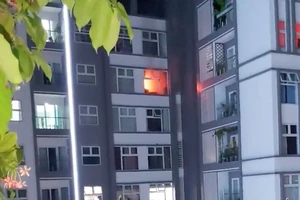 Cảnh sát giải cứu nạn nhân mắc kẹt trong vụ cháy chung cư mini (đường Nguyễn Văn Quỳ, phường Phú Thuận, quận 7)