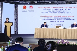 Nhà sáng lập, Chủ tịch Hội đồng Chiến lược Tập đoàn TH – bà Thái Hương – phát biểu tại Diễn đàn doanh nghiệp Việt - Nga tại Moscow ngày 1-12