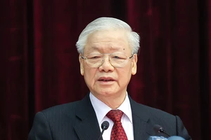 Tổng Bí thư Nguyễn Phú Trọng phát biểu khai mạc Hội nghị. Ảnh: VIẾT CHUNG