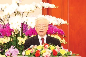 Tổng Bí thư Nguyễn Phú Trọng phát biểu tại buổi gặp mặt. Ảnh: TTXVN