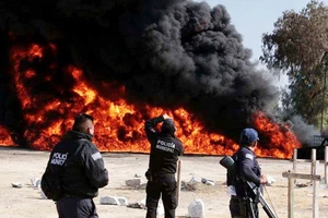 Một vụ cháy do ăn trộm nhiên liệu tại Mexico. Ảnh minh họa