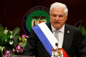 Ông Ricardo Martinelli phát biểu tại Quốc hội Panama ở Panama City ngày 1-7-2013, lúc đương chức Tổng thống Panama. Ảnh: REUTERS