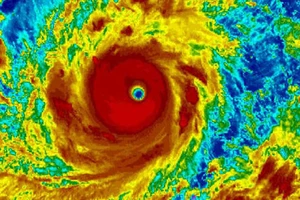 Siêu bão Mangkhut. Ảnh: NOAA