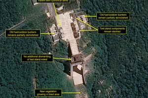 Trang 38 North: Triều Tiên không tiến hành dỡ bỏ thêm tại bãi thử tên lửa